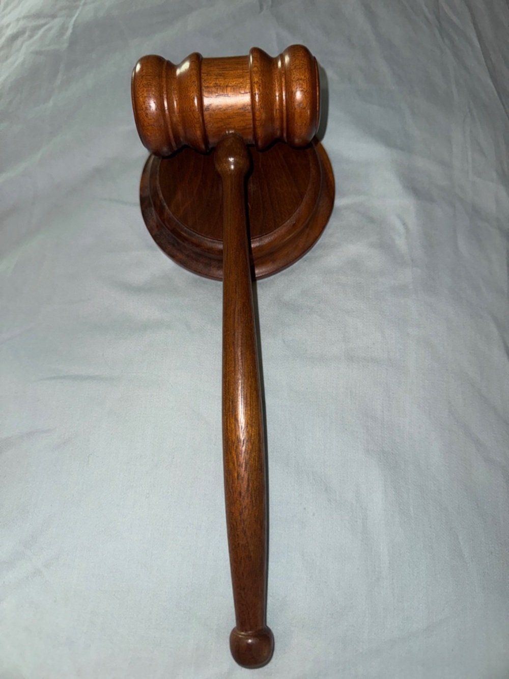 Professional Solid Walnut Gavel & Sounding Block Set - Excellent Condition